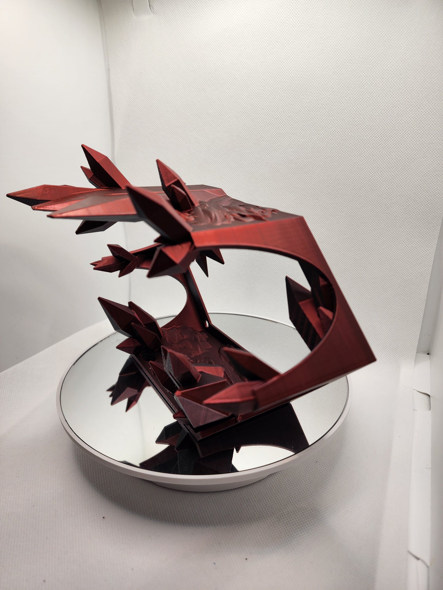 3D printed Rose Dragon with color matching wall mount.
