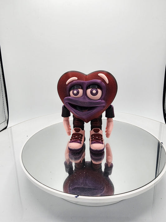 3D printed articulated Valentines Day Herbert the Heart.